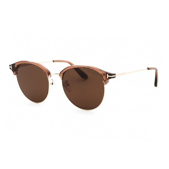 NEW TOM FORD SUNGLASSES BROWN WOMEN ROUND EYEWEAR - Picture 1 of 3